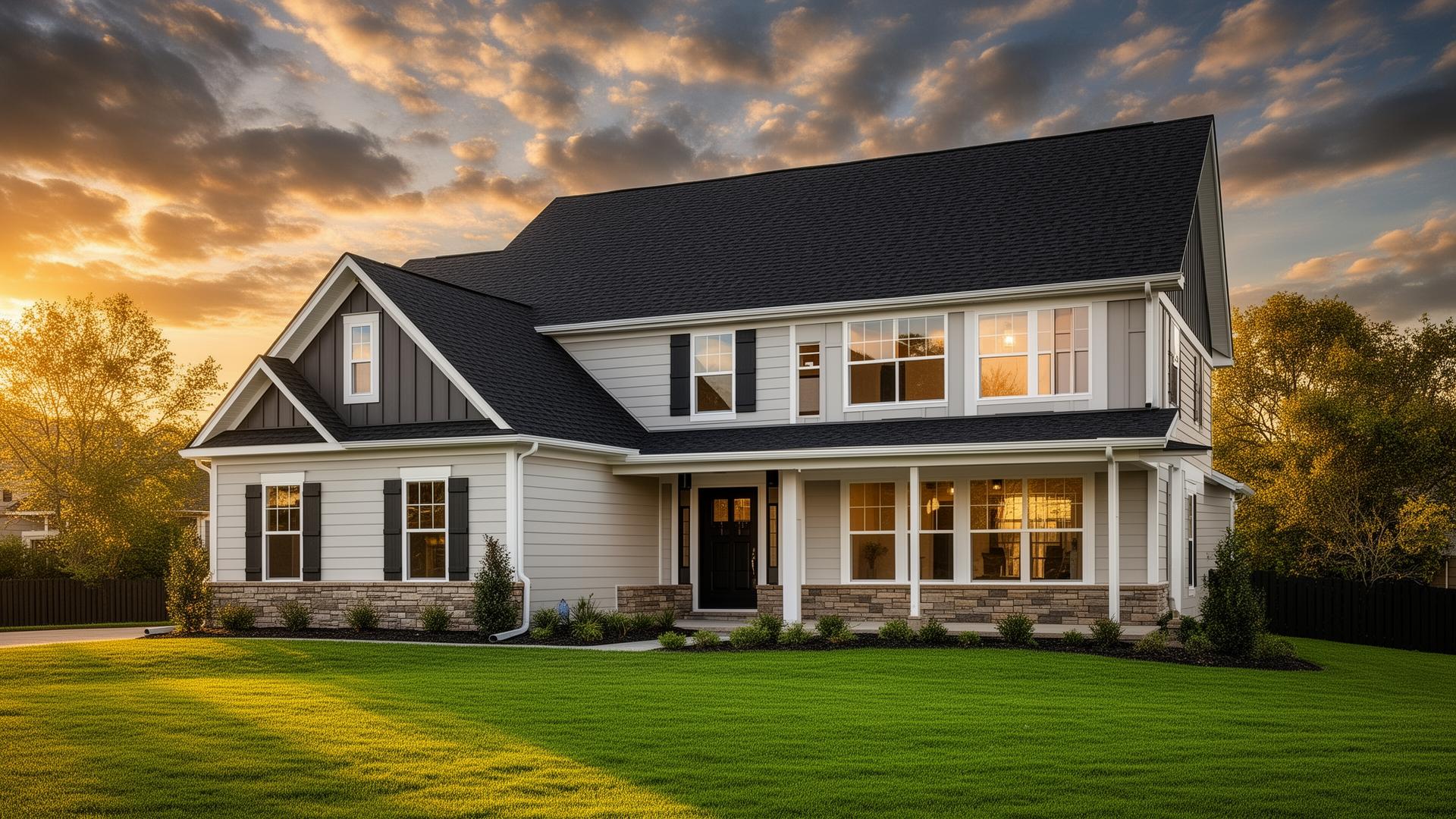 Modern home with new roof, siding, gutters, and windows
